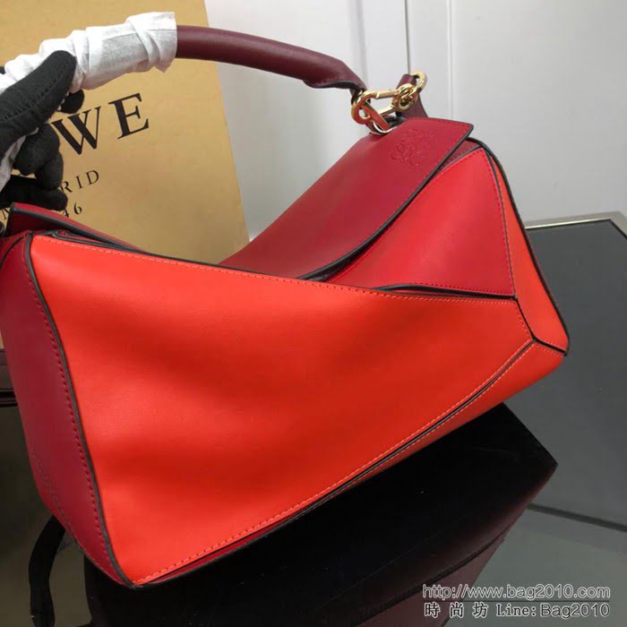 LOEWE羅意威 拼色熱銷款 puzzle bag 可折疊 牛皮手提肩背包 大小號 L0153  jdl1245